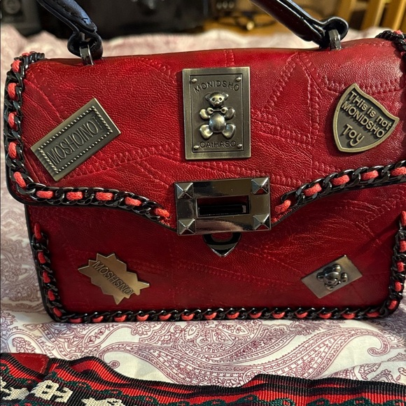 The Unbranded Brand Handbags - NWOTS Moschino Red Mini Bag with Black Accents